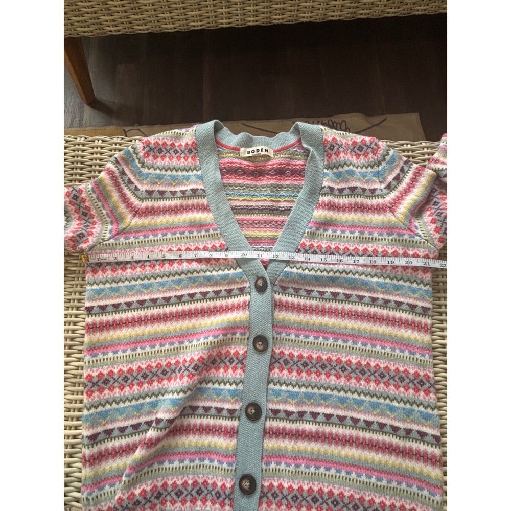 Boden Quinn Boyfriend Fair Isle Alpaca Wool Cardigan Medium cabincore grandpa - Picture 10 of 11